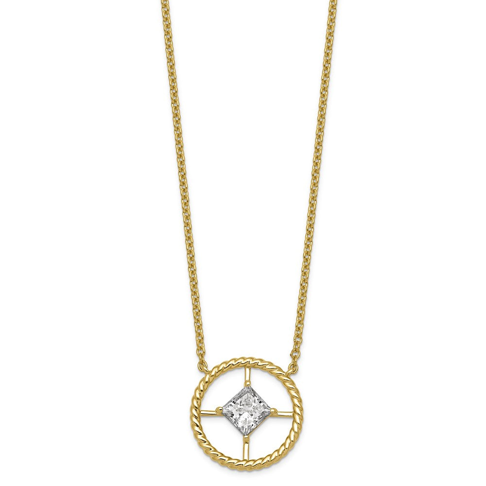 14k Certified Princess Lab Grown Diamond VS+ F+ Necklace